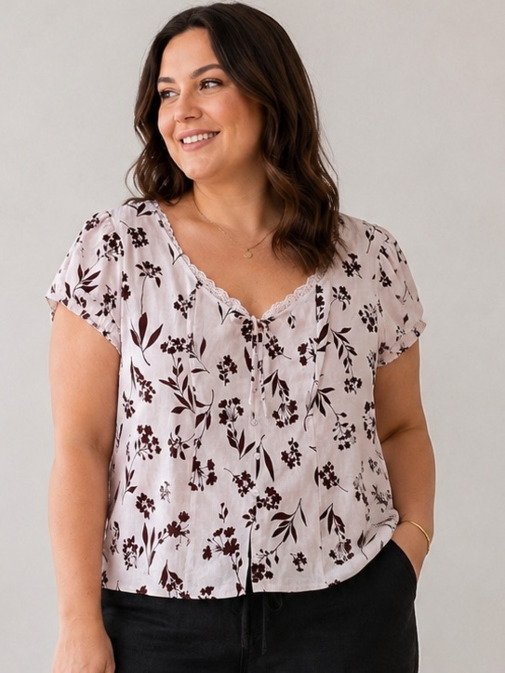 Maison d’Amelie Linen blend Short sleeve blouse Size 1X (Brand new)